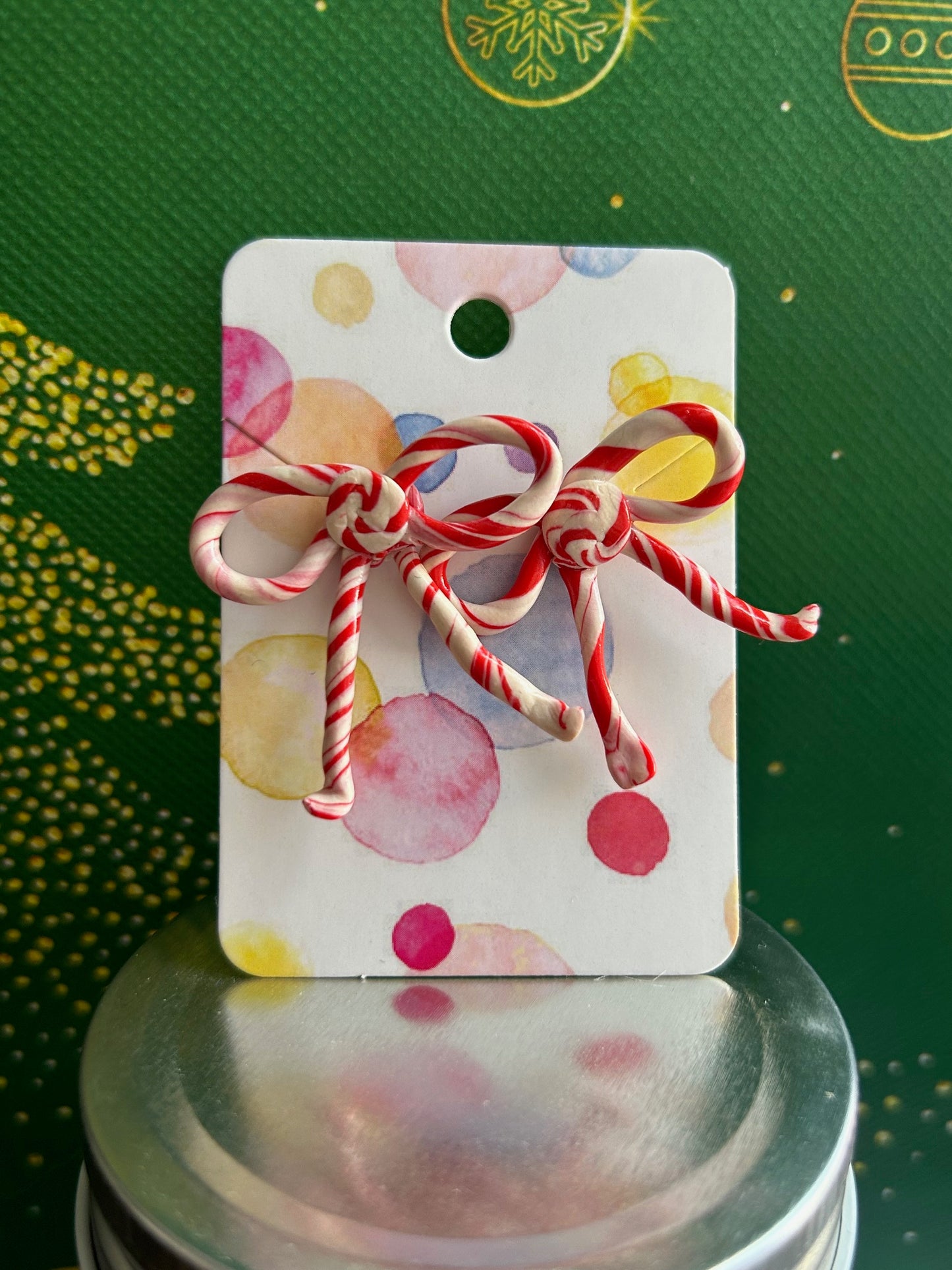 Candy Cane Bow Earrings